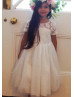 Ivory Lace Tulle Heart Back Flower Girl Dress Ivory Lace Tulle Heart Back Flower Girl Dress